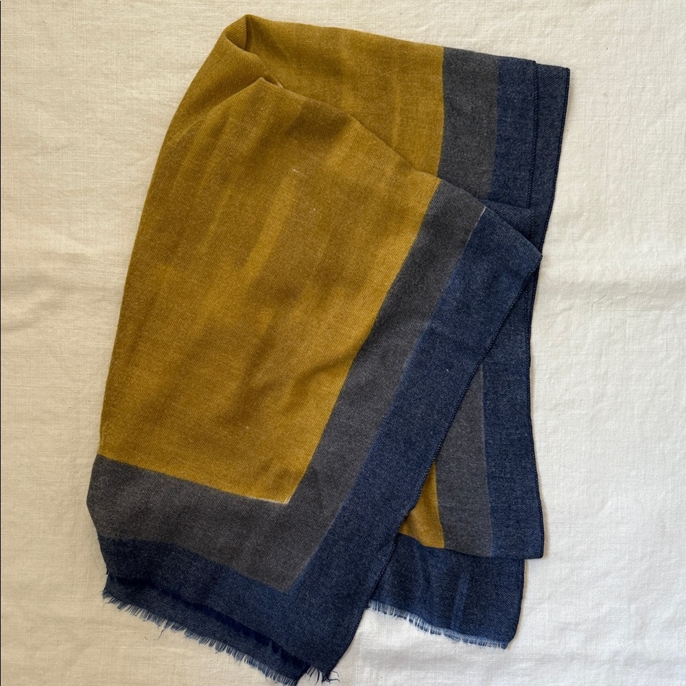 Pretty Persuasions Mustard and Navy Wrap/Scarf
